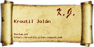 Kroutil Jolán névjegykártya