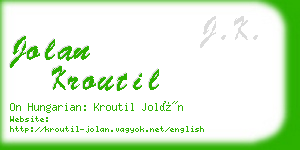 jolan kroutil business card